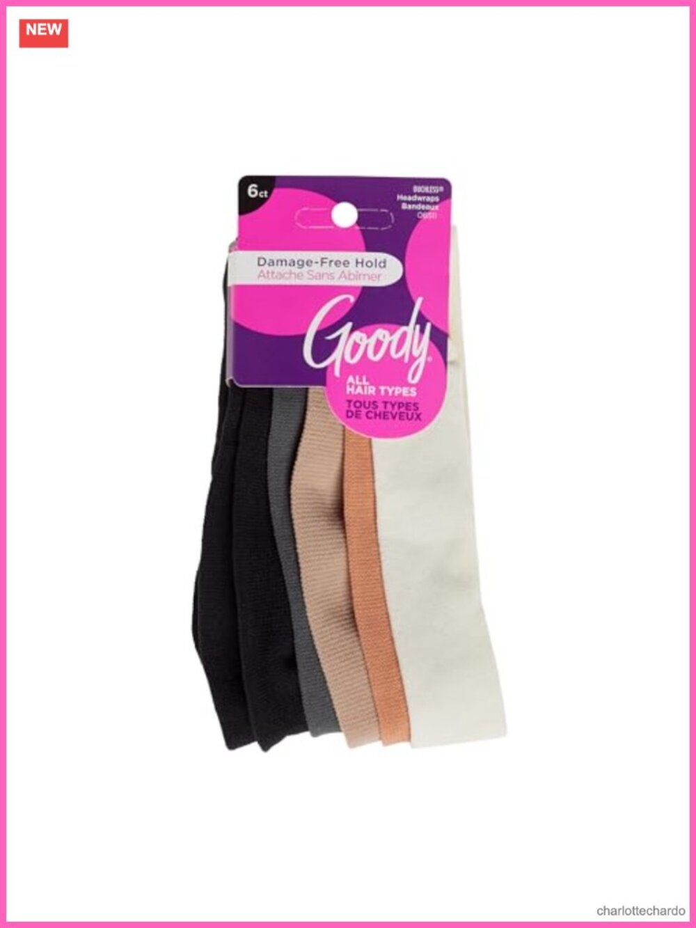 Soft Stretchy Head Wraps for Women & Men, Damage-Free Secure Grip, 6 Ct